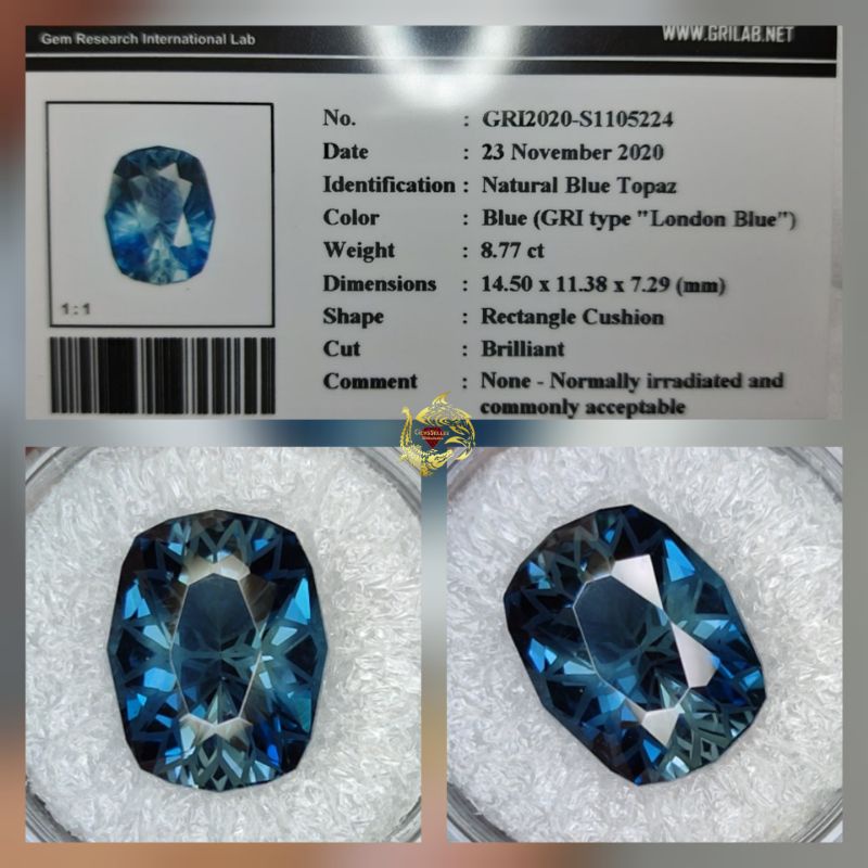 Natural London Blue Topaz Custom Cut