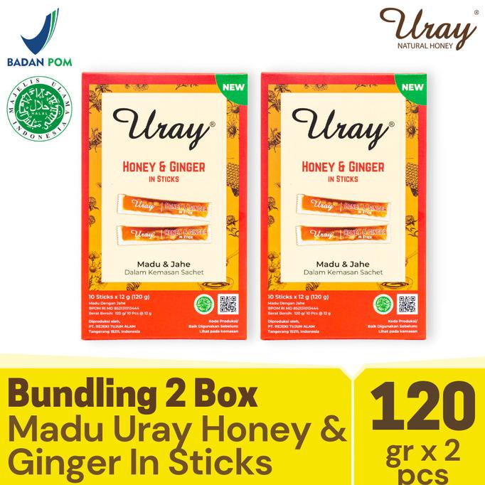 

[COD] Bundling 2 Box Madu Uray Honey & Ginger Sticks 120gr - Madu Hutan [COD]