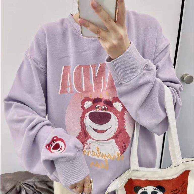 PANDA CREWNECK STRAWBERRY BEAR | sweater motif kartun LUCU (V1)