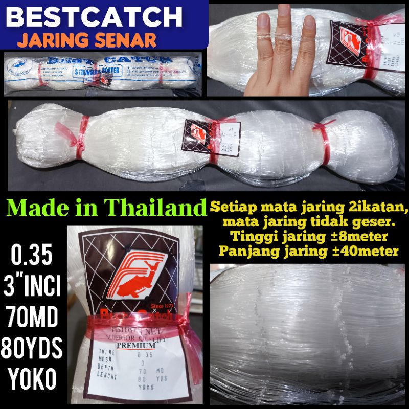 JARING SENAR BEST CATCH 0.35MM 3INCI JARING JALA FISHING NET JARING PUKAT IKAN JARING BAWAL PUKAT BA