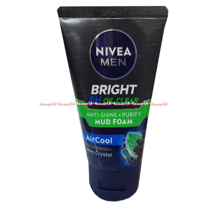 Nivea Men Bright 8h Oil Clear 100ml Anti Shine Purify Mud Foam Aircool Mint Crystal Niveamen Sabun Muka Pria Cowok Laki Laki