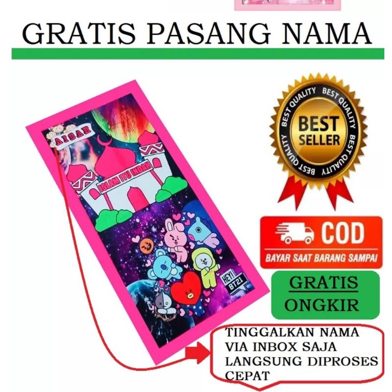 SAJADAH KARAKTER BTS / SAJADAH KARAKTER BT21 / SAJADAH TERLARIS / SAJADAH ANAK ANAK / SAJADAH TERBAR