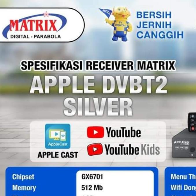 Receiver Tv Set Top Box Matrix Silver DVB T2 STB Digital Original