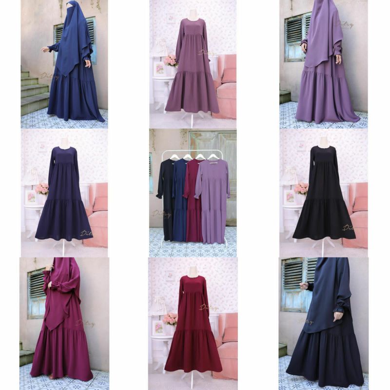 DITSY LELIA MAZEN BLACK PENNSYLVANIA EGGPLANT MIDNIGHTBLUE SIZE XS M L XL JUMBO BY DITSY EDISI NOVEM