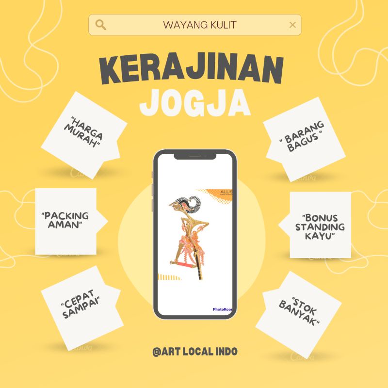 wayang kulit Wisanggeni mini 30 cm