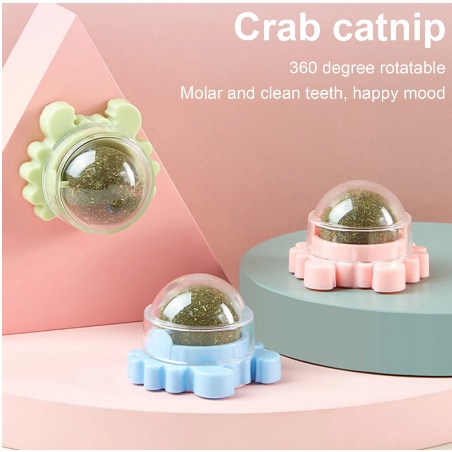 Contail Crab Toy Mainan Cakaran Kucing Bola Aroma Catnip Cat Scratcher Rotating Ball Tempel Dinding