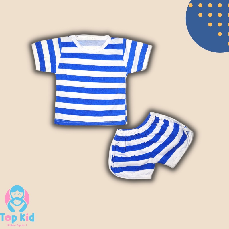 Top Kid Baju Setelan Anak Cowok Cewek Motif Salur Anak Laki Dan Perempuan 012