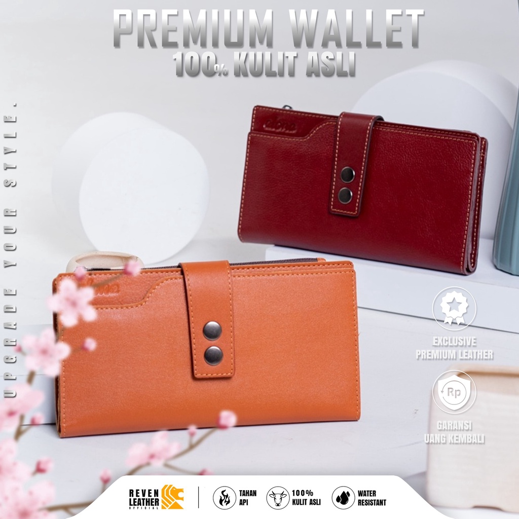 Dompet Panjang Wanita Dompet Kulit Asli Irene Wallet Muat HP Dan Uang Bahan Kulit Sapi Asli 100 % Premium High Quality