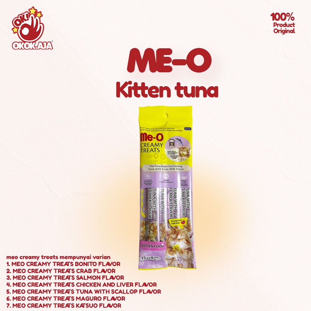 MEO Creamy 60gr Makanan Snack Kucing favorit Untuk Adult &amp; Kitten -  cemilan kucing