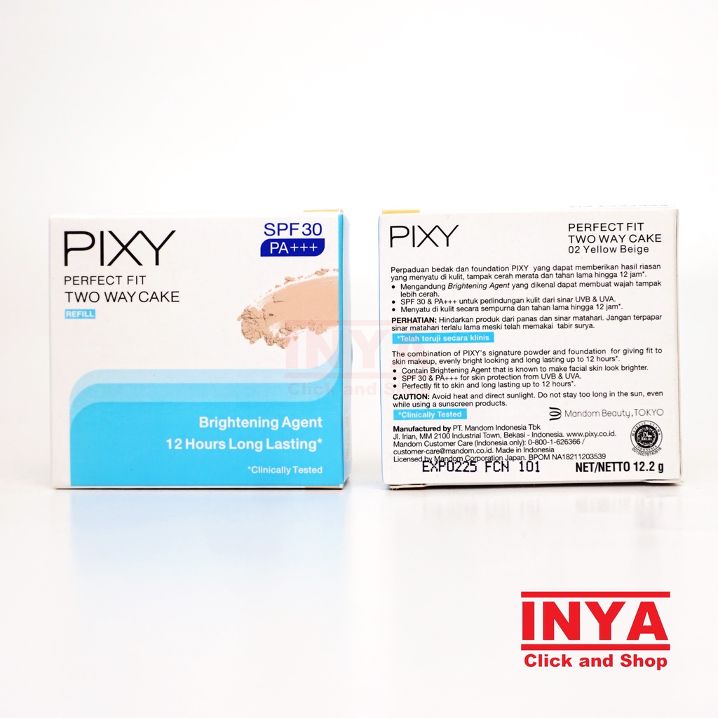 PIXY TWO WAY CAKE PERFECT FIT REFILL 02 YELLOW BEIGE 12.2gr - Bedak Padat - Compact Powder