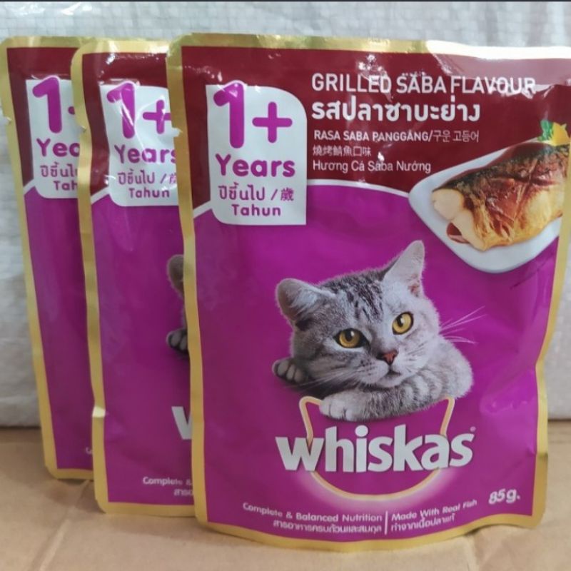 WHISKAS SACHET GRILLED SABA 85Gr MAKANAN KUCING