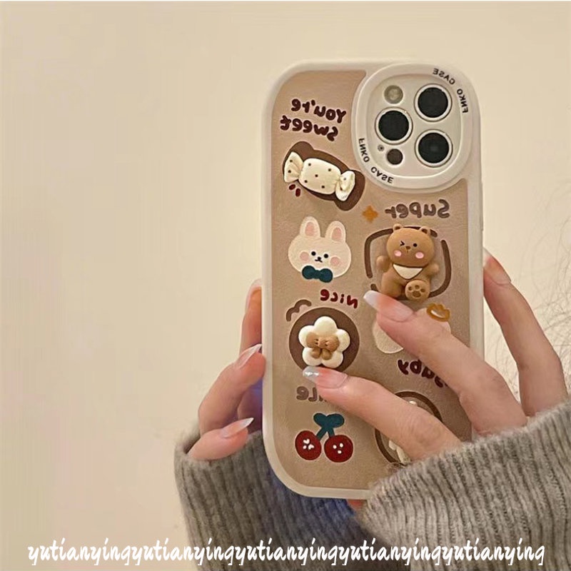 Soft Case Desain Kartun Boneka Beruang Kelinci 3D Untuk iPhone 11 XR 7Plus 8Plus 12 13 11 Pro MAX 6 6s 7 8 Plus X XS MAX SE 2020