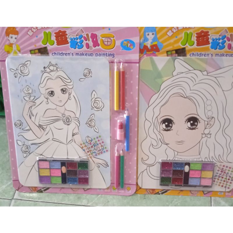 DIY coloring book mekup mainan mewarnai