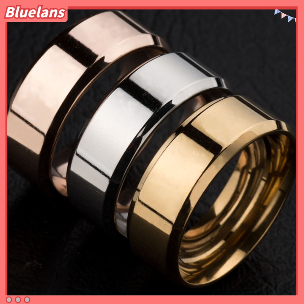 Bluelans 1 Pc Ring Unisex Stainless Steel Mirror Lightweight Finger Ring