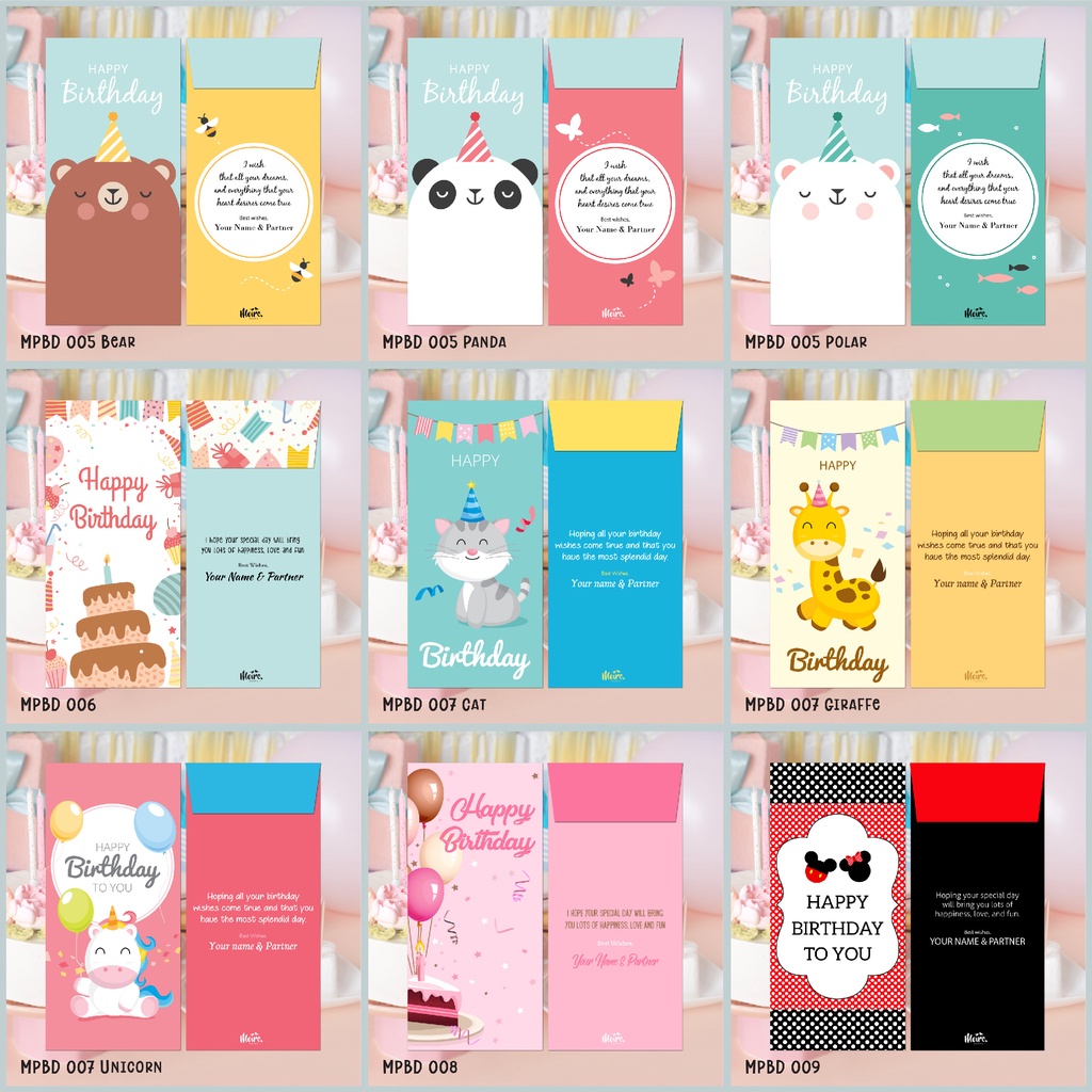 

Custom Angpao Birthday | Angpau Ulang Tahun | Amplop Uang Hadiah (MPBD Collection 2)