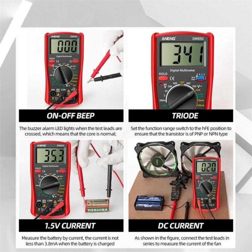 Digital Multimeter AC DC Voltage Current Tester Mini Akurat