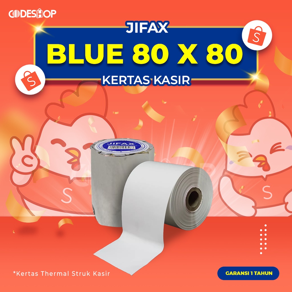 

THERMAL PAPER JIFAX 80 X 80 mm - Roll KASIR THERMAL EPSON TM-T82 | KERTAS STRUK KASIR