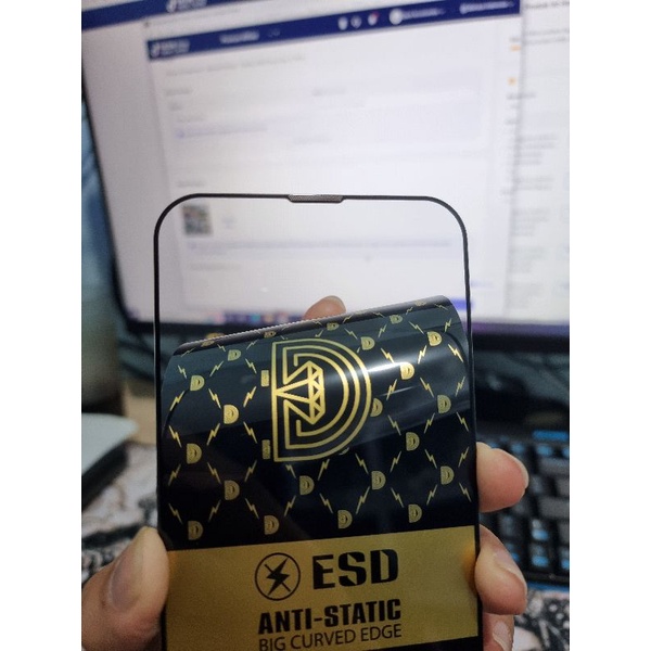 ESD TEMPERED GLASS FULL LAYAR &amp; CURVE IPHONE 6/7/8/6 PLUS/7 PLUS/8PLUS/X/XR/XS MAX/11/11 PRO/11PRO MAX/12/12 PRO/12 PRO MAX/14/14 PRO/14 MAX PLUS/14 PRO MAX