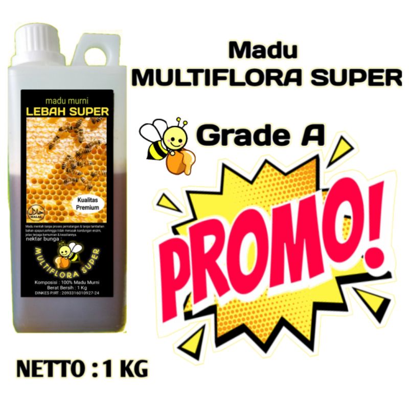 

MADU MURNI LEBAH SUPER, MULTIFLORA SUPER 1KG
