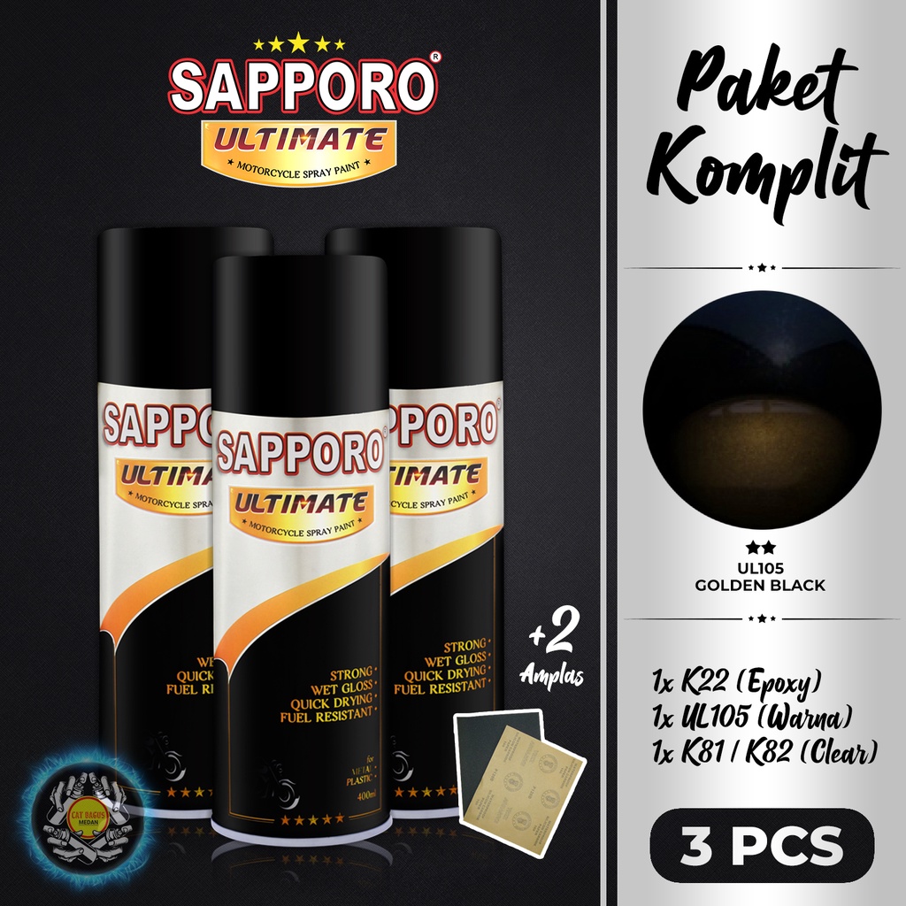 Jual Paket Ul Golden Black Sapporo Ultimate Cat Semprot Ml Ul Hitam Lembayung Emas