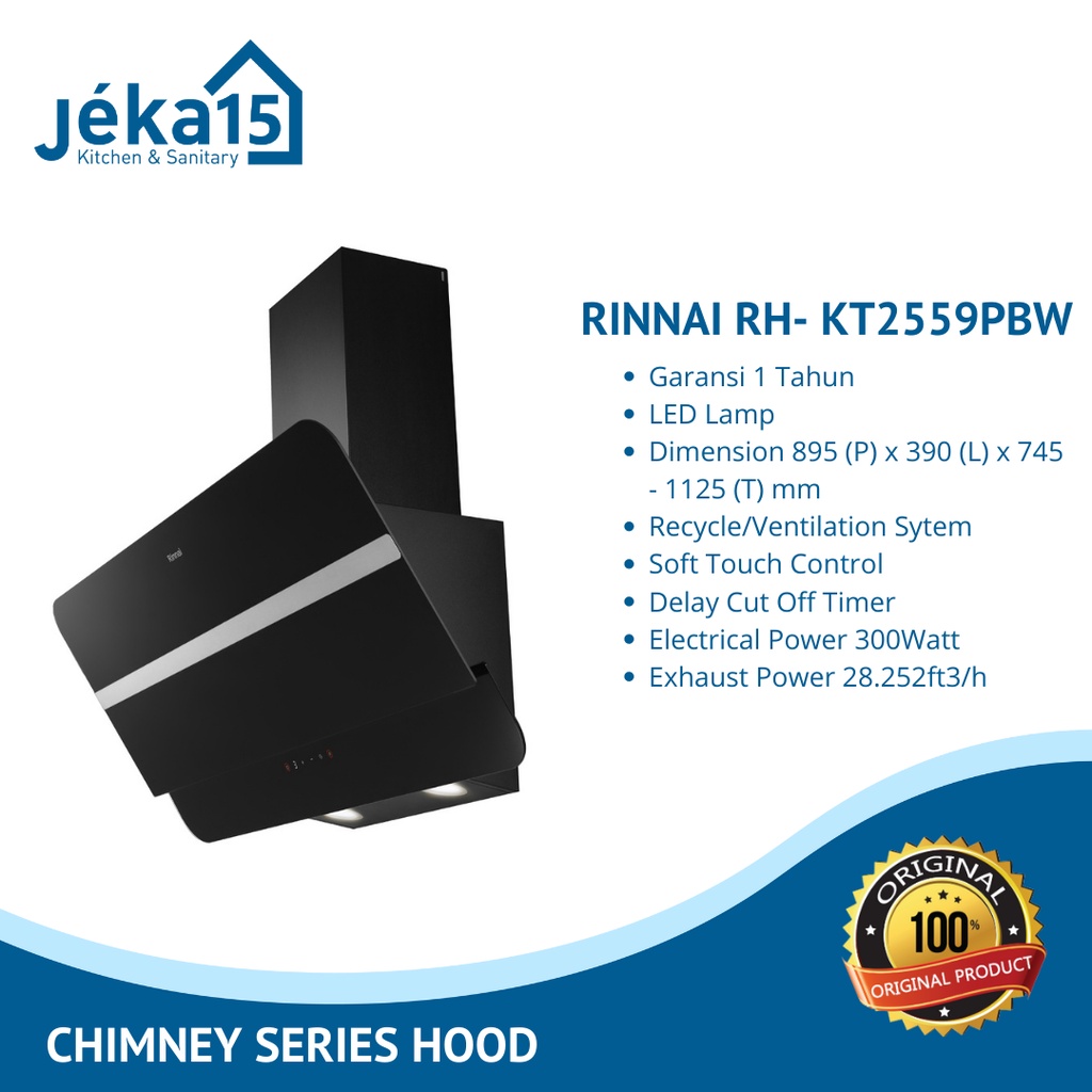 CHIMNEY HOOD TERBARU RINNAI // RINNAI RH-KT2559 PBW