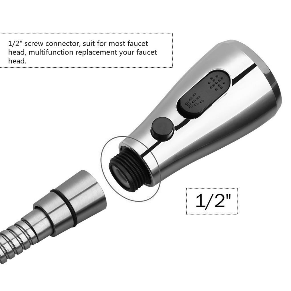 Kepala Semprotan Tarik Multifungsi Kepala Keran Spray Nozzle Head Untuk Kamar Mandi Dapur Pengganti Keran Proses Elektroplating Sambungan1/2&quot; Dengan Tombol Kontrol