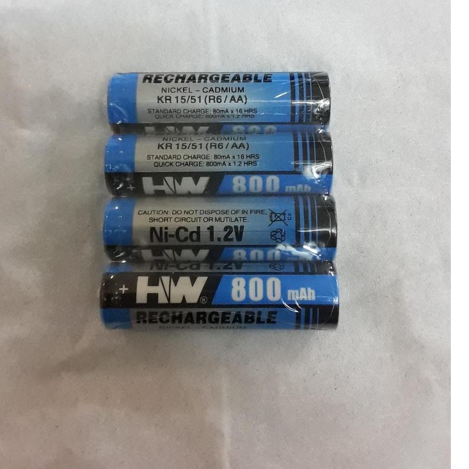 Miliki sekarang--Baterai Batere Ni-Cd HW AA Rechargeable Bisa Di Cas Ulang 800 mAh