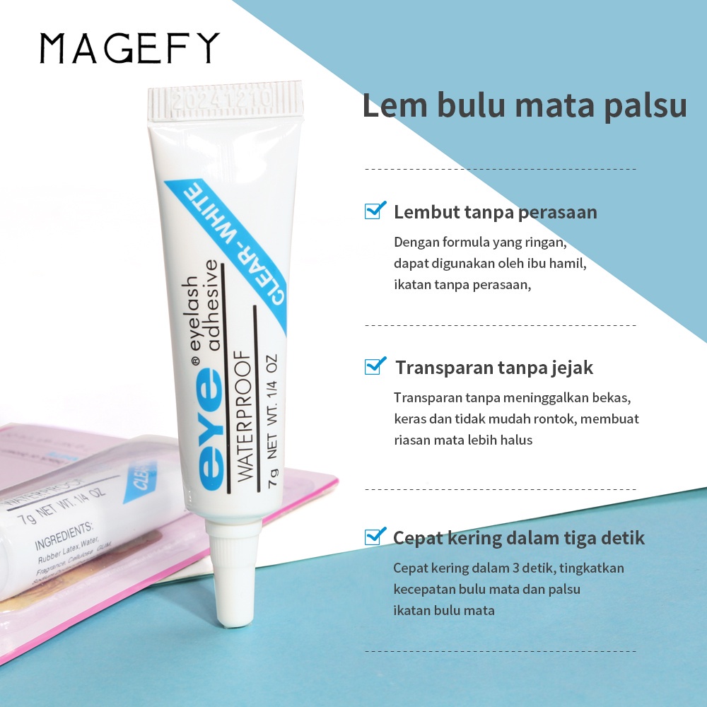 MAGEFY Lem Bulu Mata Palsu Expert Premium / Lem Eyelash Extension Tahan Lama Tidak Perih / Lem Glue Eyelash  Super Kuat Lady White7161