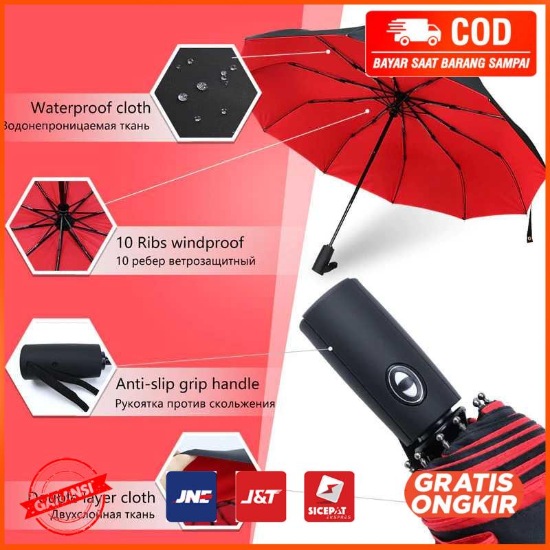 Payung Lipat Windproof Double Layer Umbrella T1212