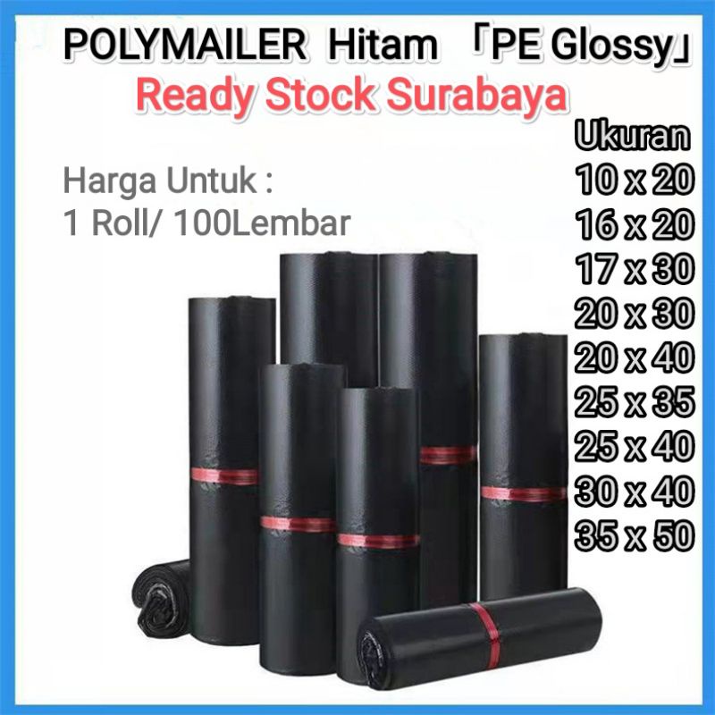

「Skylo」Polymailer Hitam PE Glossy/Plastik Packing Doff Online Shop