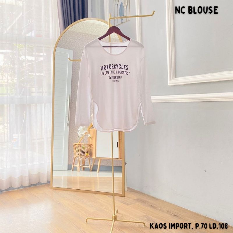 new 9 NC Blouse wanita panjang Bahan kaos import Atasan terbaru motif model oval keren daily hijab