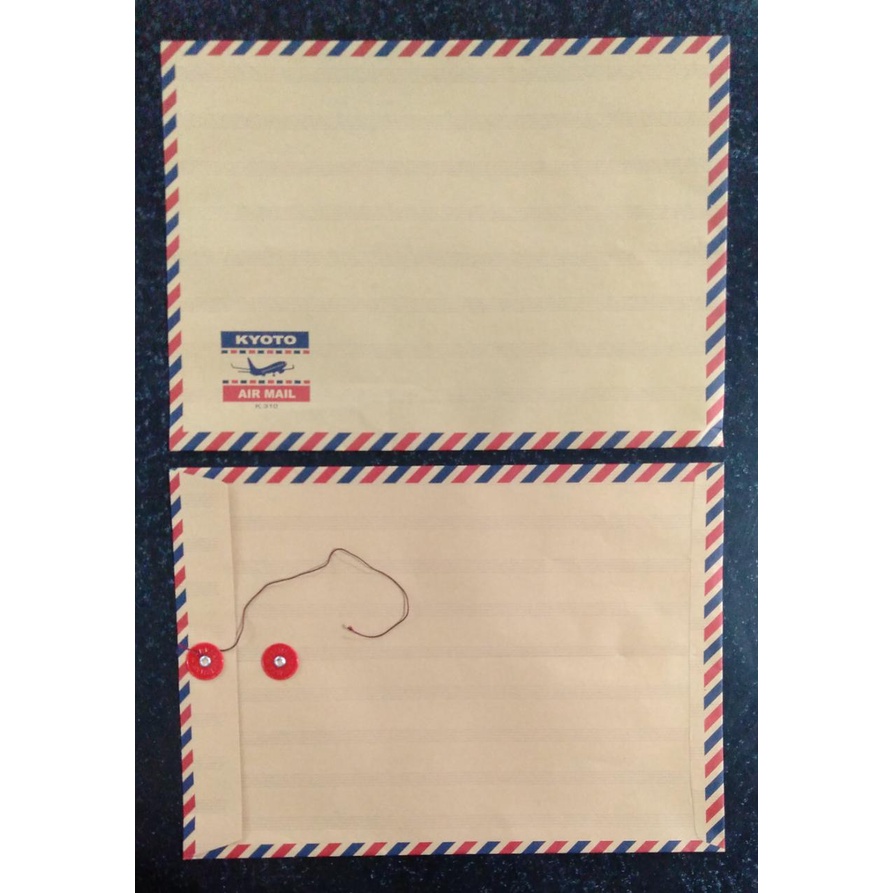 

KYOTO AMPLOP COKLAT TALI AIR MAIL 310 UKURAN FOLIO 25x35cm [PACK]