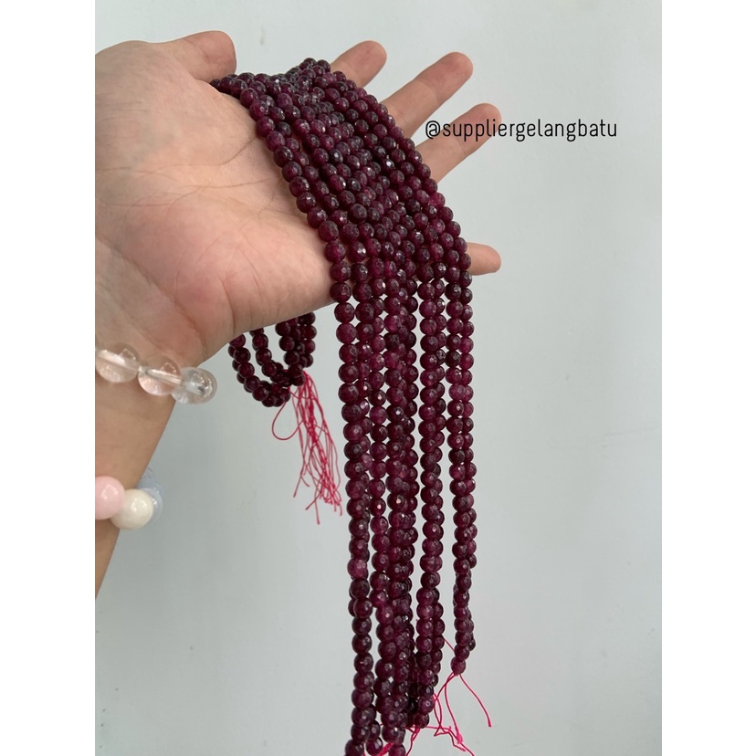 bahan batu 6mm Violet Quartz CUTTING aksesori kuarsa ungu purple serat
