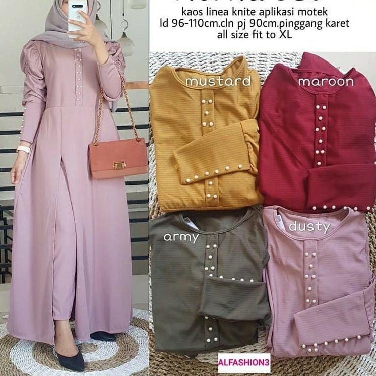 {SGD.18Oc22w} Setelan Celana Gamis  Wanita Muslimah Jumbo Kaos Import Morha Set by Alfashion Baju Or