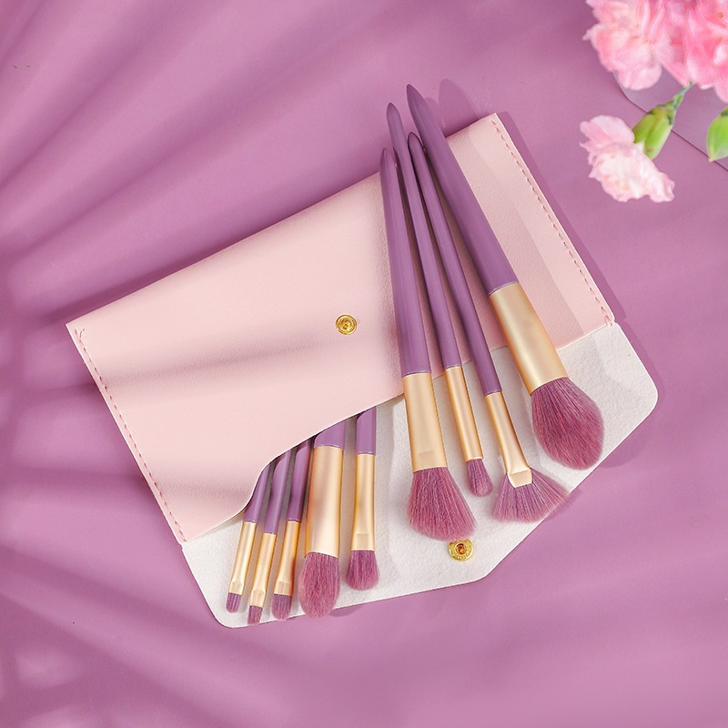 9pcs / Set Brush Super Lembut Untuk Foundation / eyeshadow / concealer
