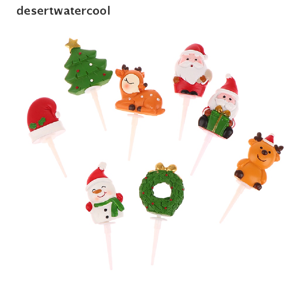 1pc Topper Kue Desain Kartun Merry Christmas Bahan Resin Untuk Pesta Natal