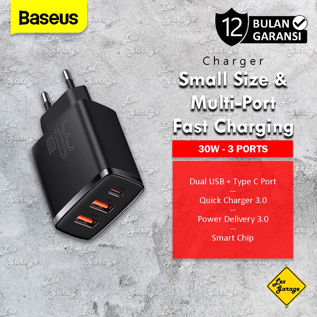 Charger Fast Charging Baseus 30W Quick Charge QC 3.0 PD 3.0