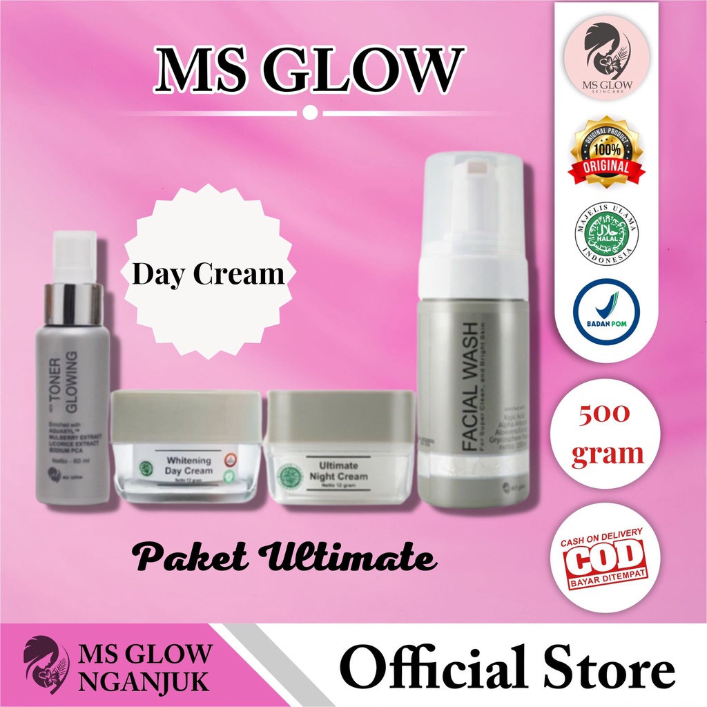 [BPOM] PAKET ULTIMATE MS GLOW ORIGINAL - SKINCARE FLEK, SKINCARE FLEK HITAM, CREAM FLEK, CREAM FLEK 
