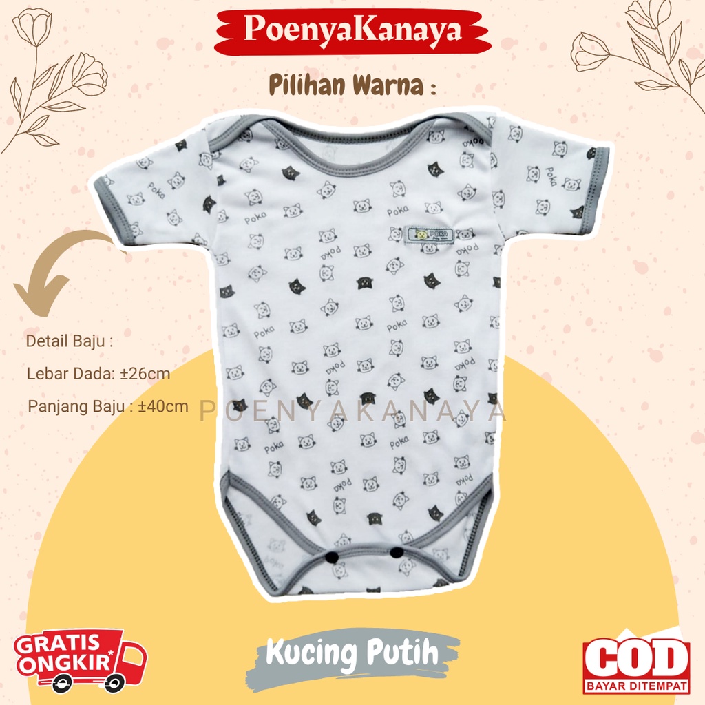 3pc/1pc Jumper Pendek Bayi SERI ABU POKA 0-6 Bulan KD02