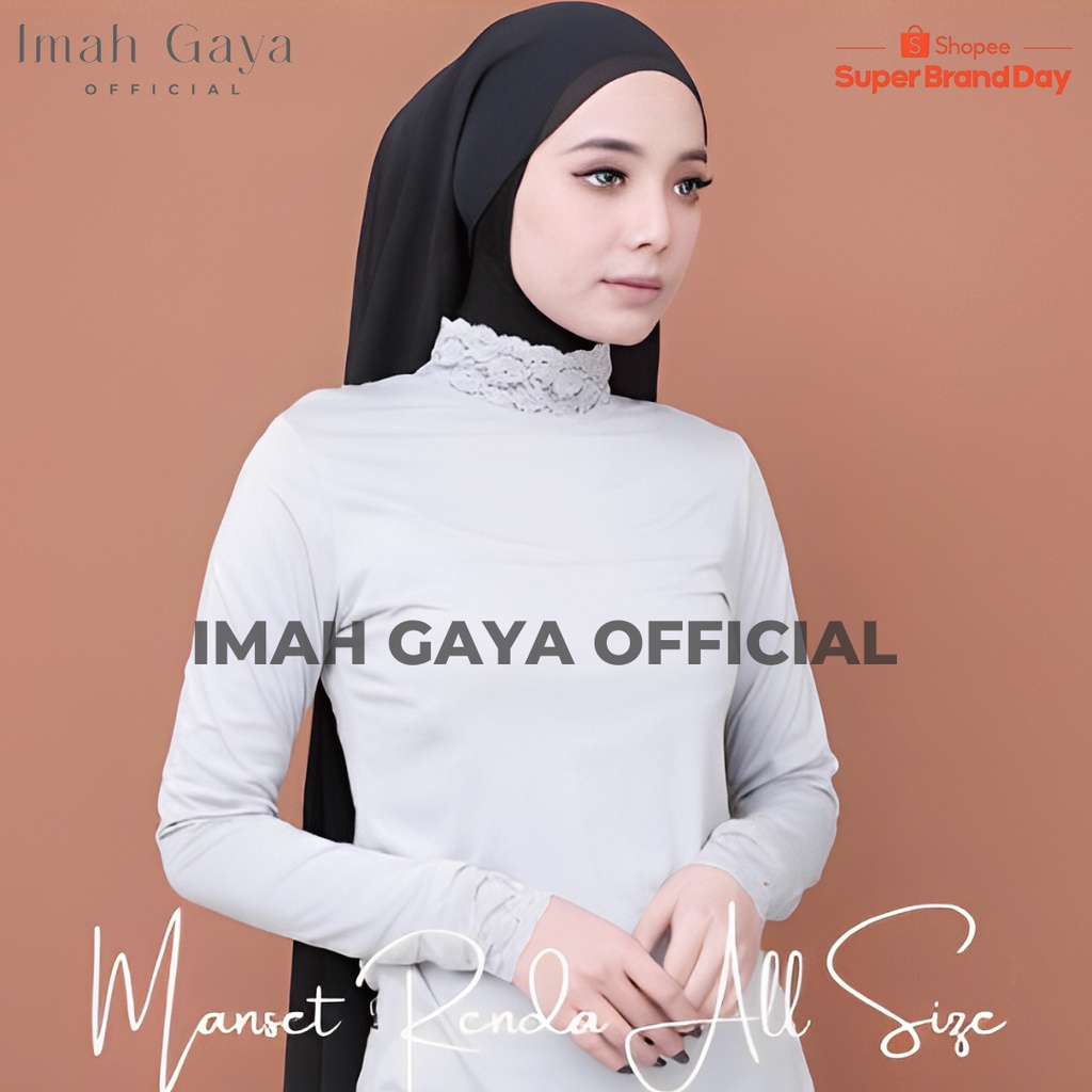 Baju Manset Renda Inner Wanita Dewasa Standar Polos Rayon Baju Manset Lengan Panjang