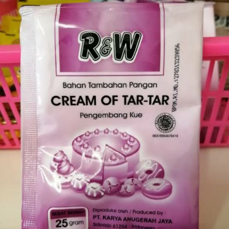 

Cream of tar tar 10 pcs R&W 25 gram bahan tambahan pangan pengembang kue ungu