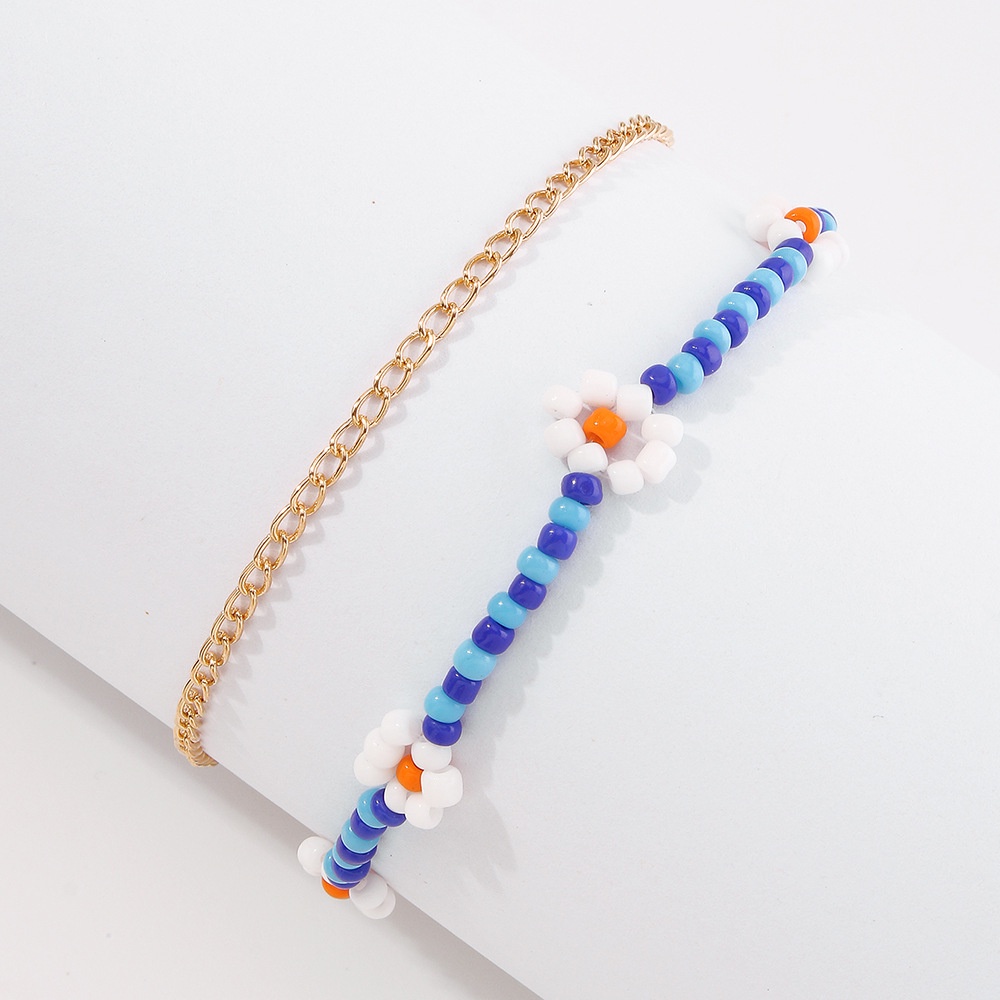 Gelang Rantai Multilayer Bahan Alloy Warna Emas Untuk Wanita