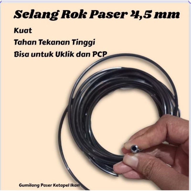 BERKUALITAS selang PU bahan rok paser uklik 4,5 mm 1 meter kuat tahan tekanan tinggi