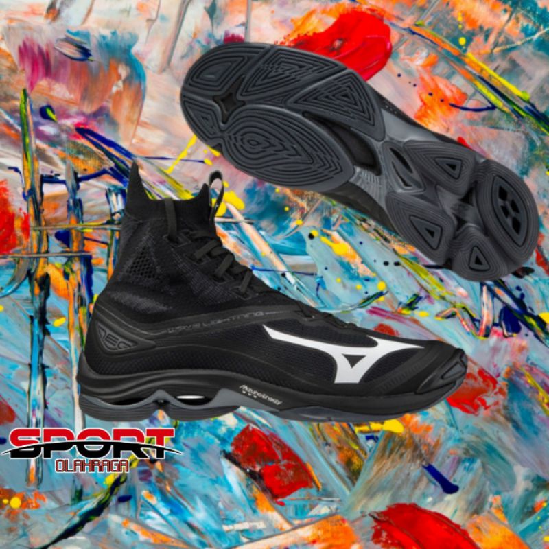Mizuno Sepatu Volly Wave Lightning Neo Black White Ebony