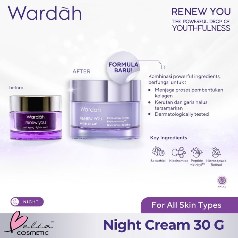 wardah renew you anti aging night cream