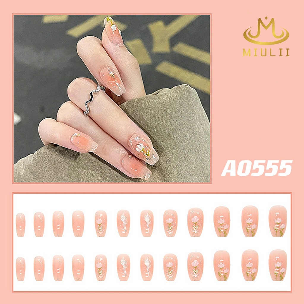 MIULII / KUKU PALSU   A0555  / 24PCS / 3D / NAIL ART / PREMIUM / CUTE / FREE LEM JELLY / KUTEK