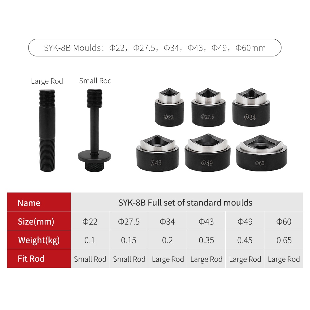 COOFARI Alat Penggali Lubang Hidraulik Alat Pembuat Lubang Hidraulik berkisar 16-60mm Alat Pukulan Lubang Hidraulik SYK-8B Hole Puncher