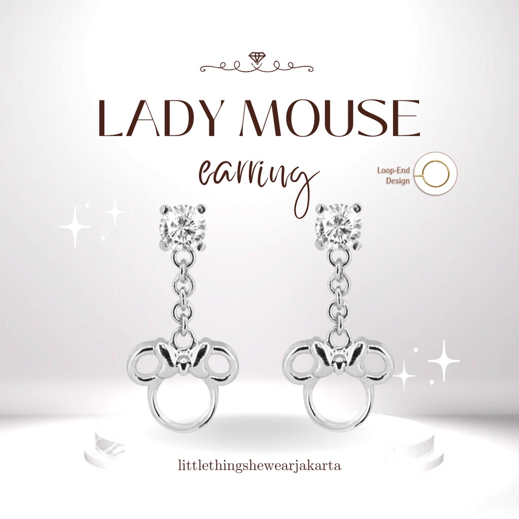 (Jakarta) Littlethingshewear Official Lady Mouse Swarovski 0,81 Gram