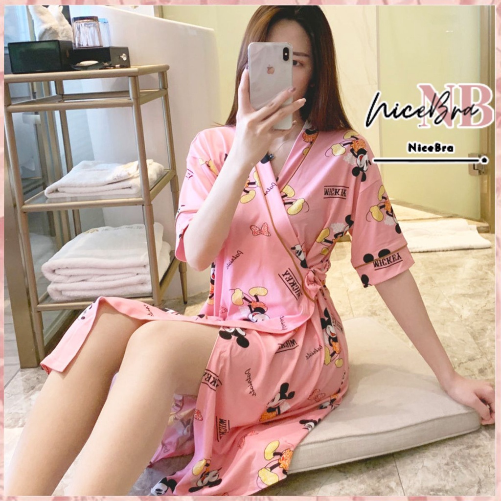 Nicebra Baju Tidur Wanita Import Daster Kimono Motif Kartun FIT XXL 4075