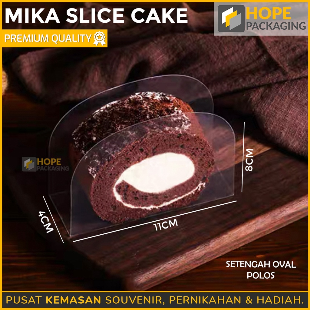 [ isi 10 pcs ] Mika Slice Cake tiramisu / tart Oval / Segitiga / Persegi panjang untuk pinggiran kue / cake